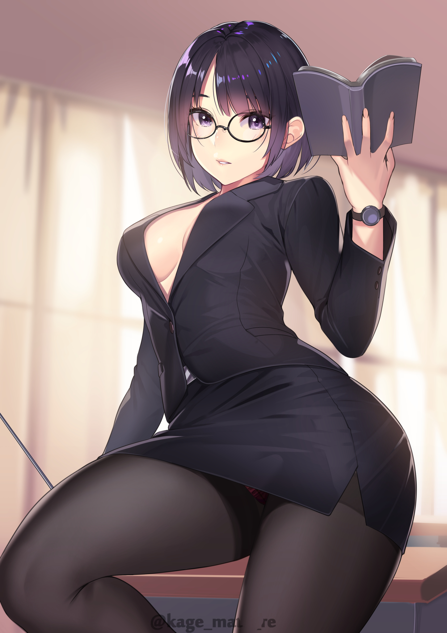 Kagematsuri Business Suit Megane No Bra Open Shirt Pantsu